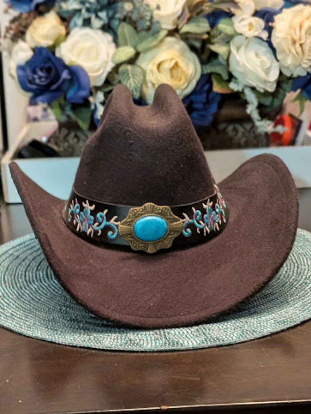 O1 NO BRAND Wool Felt Distinctive Embroidered Hat